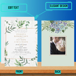 Watercolor Leaves 04a Invitación a la boda