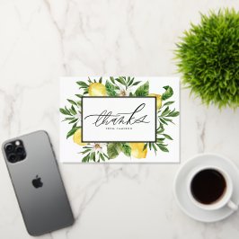 Watercolor Lemon Blossoms Frame Gracias