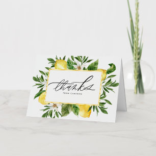 Watercolor Lemon Blossoms Frame Gracias