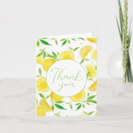Watercolor Lemon Gracias Tarjeta De Saludo Follada