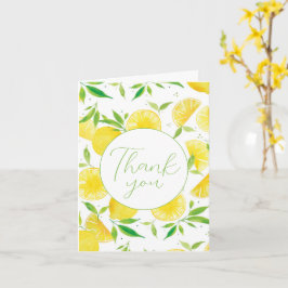 Watercolor Lemon Gracias Tarjeta De Saludo Follada