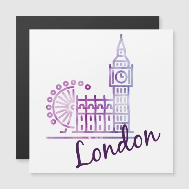 Watercolor Londres, Big Ben (Anverso/Reverso)