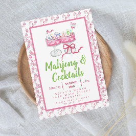 Watercolor Mahjong Grandmillennial Cocktail Fiesta