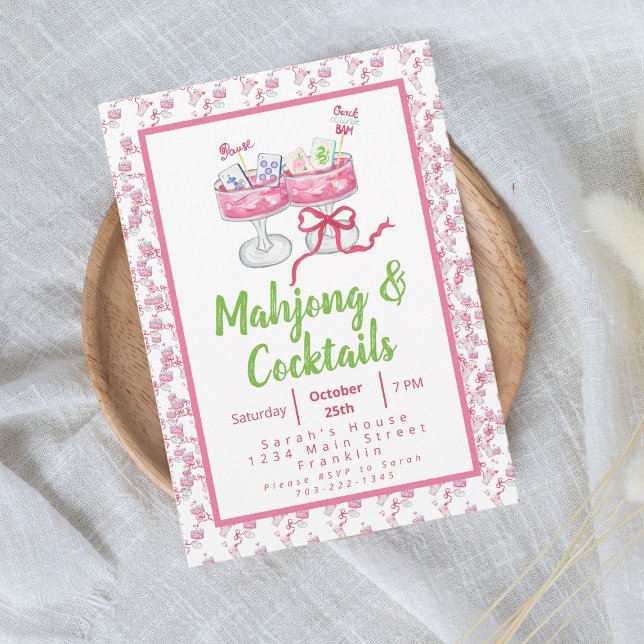 Watercolor Mahjong Grandmillennial Cocktail Fiesta (Subido por el creador)