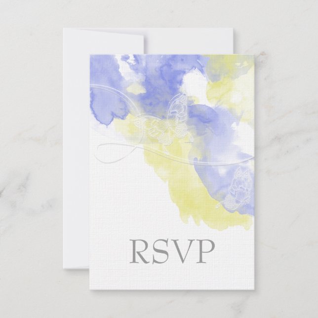 Watercolor Mariposa Periwinkle Lemonade RSVP (Anverso)
