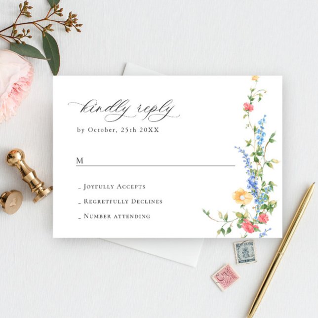 Watercolor Meadow Flor silvestre Bohemia RSVP (Subido por el creador)