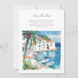 Watercolor Mediterráneo Guardar la tarjeta de fech