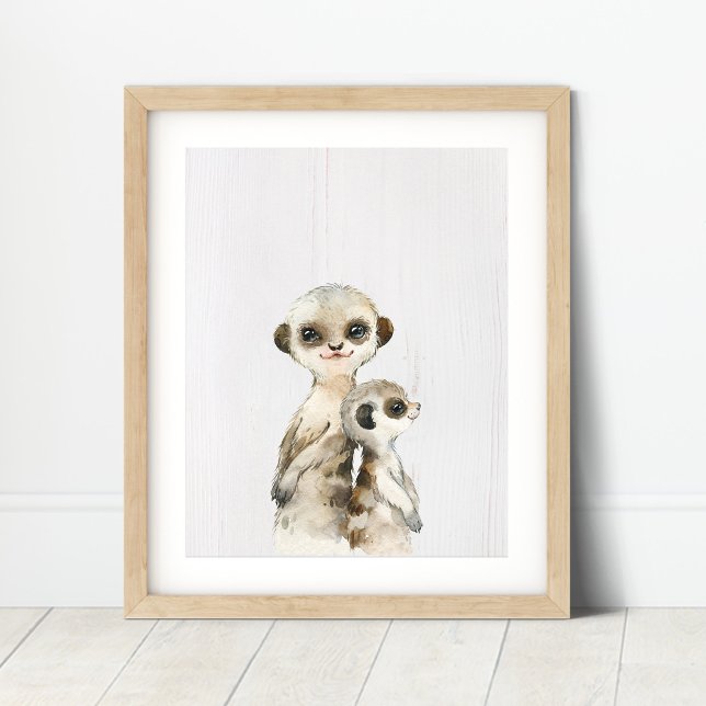 Watercolor Meerkat Impresión de arte de guardería (Subido por el creador)