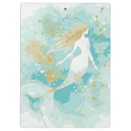 Watercolor Mermaid Portapapeles personal