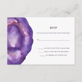 Watercolor Morado Geode Wedding RSVP