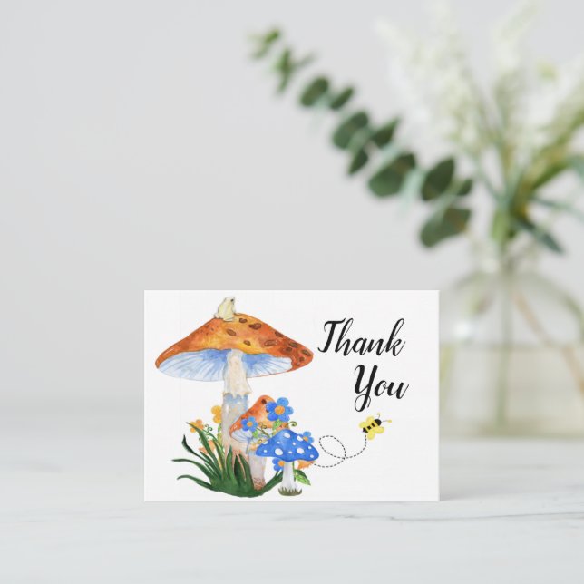 Watercolor Mushrooms Tarjeta de agradecimiento (Anverso de pie)