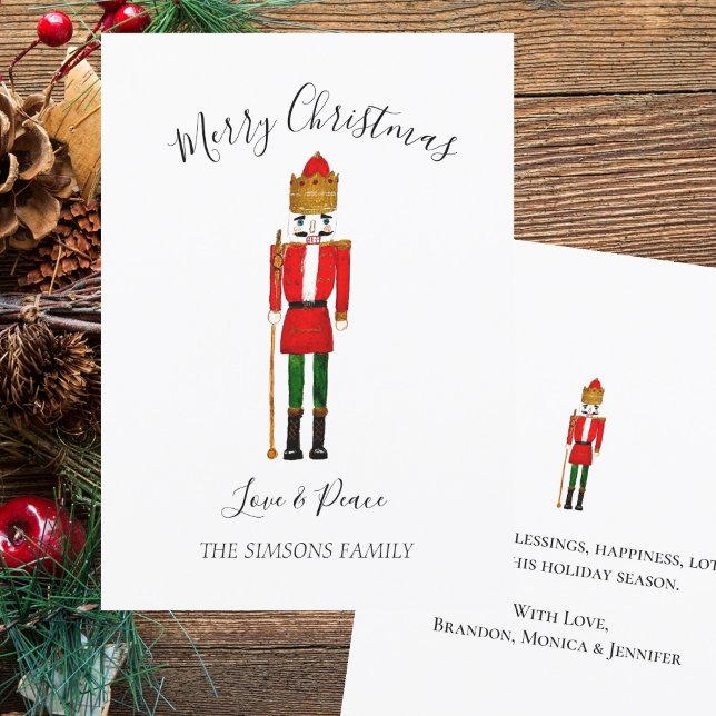 Watercolor Nutcracker Feliz Navidad Festividad (Subido por el creador)