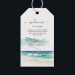 Watercolor Ocean Beach Wedding Etiquetas de bienve<br><div class="desc">Estas hermosas acuarelas de paisaje oceánico son perfectas para cualquier boda tropical,  costera,  de destino o de playa.</div>