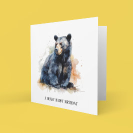 Watercolor Oso Negro Woodland Art, personalizado