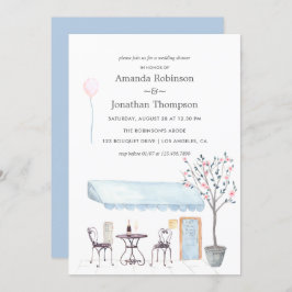 Watercolor Paris tema Wedding Shower Invitación