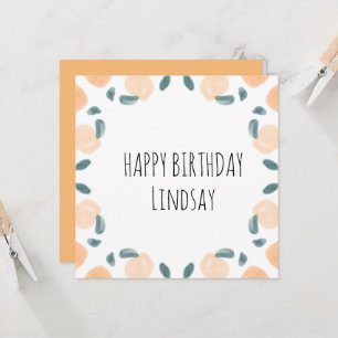 Watercolor Peach Fruit Birday Border Art