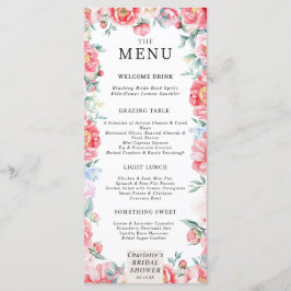 Watercolor Peony Bridal Shower Menú