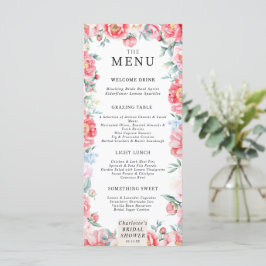 Watercolor Peony Bridal Shower Menú