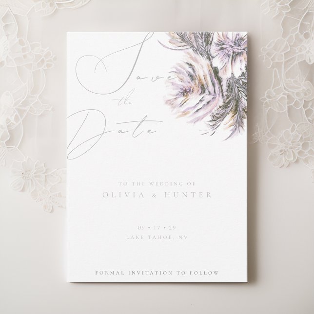 Watercolor Peony Flower Wedding Guardar la tarjeta (Subido por el creador)