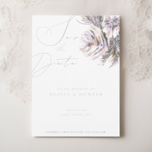 Watercolor Peony Flower Wedding Guardar la tarjeta