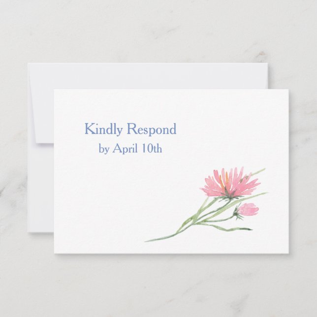 Watercolor Pink Floral Wedding RSVP (Anverso)