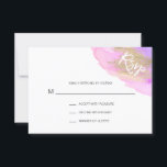 Watercolor Pink Purple Gold BAT MITZVAH RSVP<br><div class="desc">Bonitas y modernas tarjetas bodas Response RSVP. Peach Peach Peach Pink Púrpura. Falsa trazo de pincel de Relieve metalizado dorado. Perfecto para los temas de bodas de destino de playa, Bat / Bar Mitzvah, cumpleaños, aniversario, etc... Diseño de agua/océano. Tarjetas modificables - es fácil agregar información o cambiar el tipo...</div>