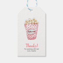 Watercolor Popcorn Gracias etiquetas | Etiquetas d