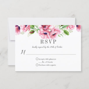 Watercolor Poppies rosa Greenerenery RSVP