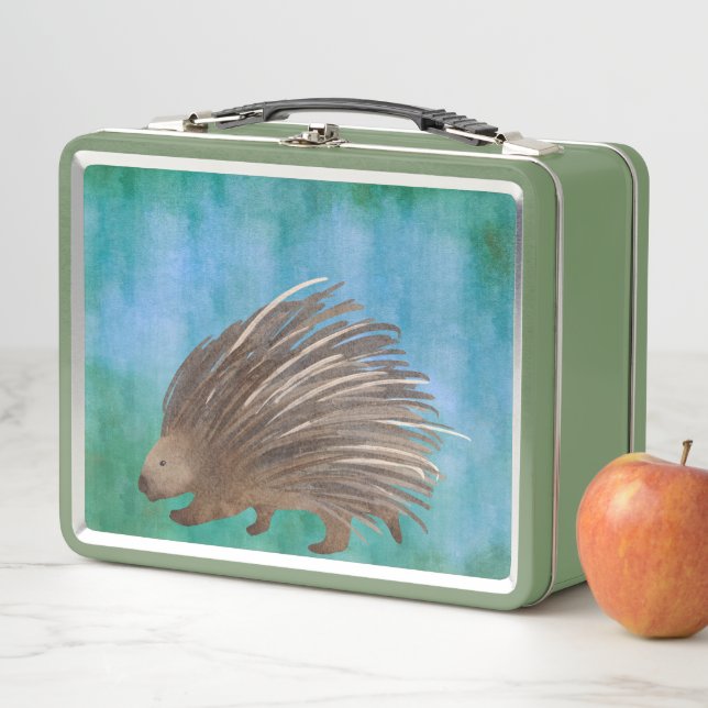 Watercolor Porcupine Metalizado Lunchbox (In situ)