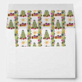 Watercolor Preppy Bright Glamour Christmas Trees