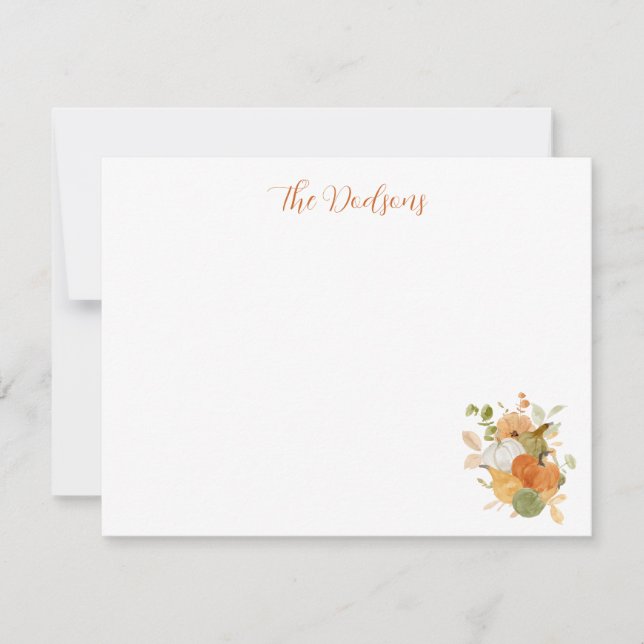 Watercolor Pumpkin Notecards (Anverso)