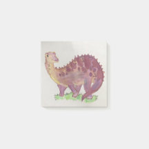 Watercolor Purple Dinosaur Post Notas