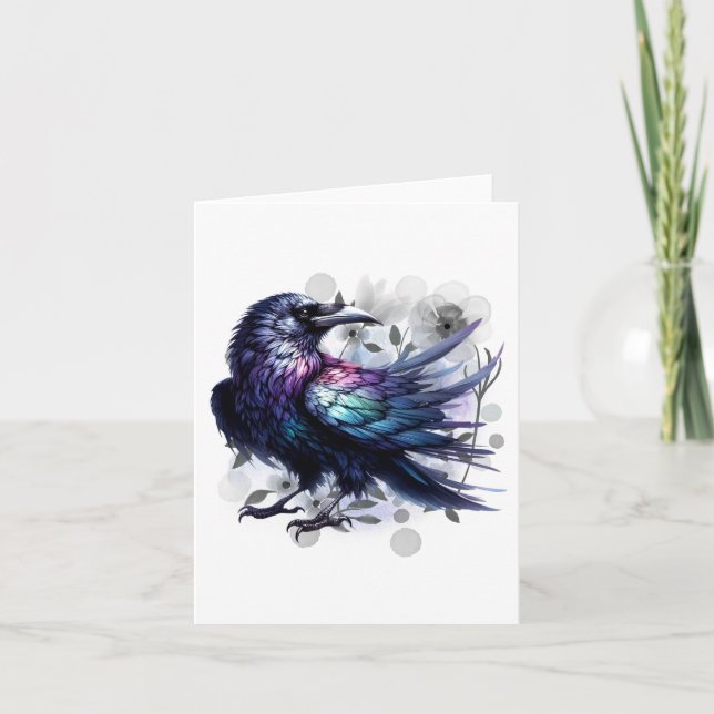 Watercolor Raven Blank (Anverso)