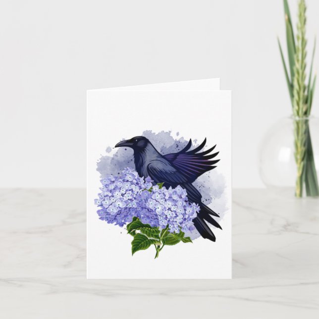 Watercolor Raven Blank (Anverso)