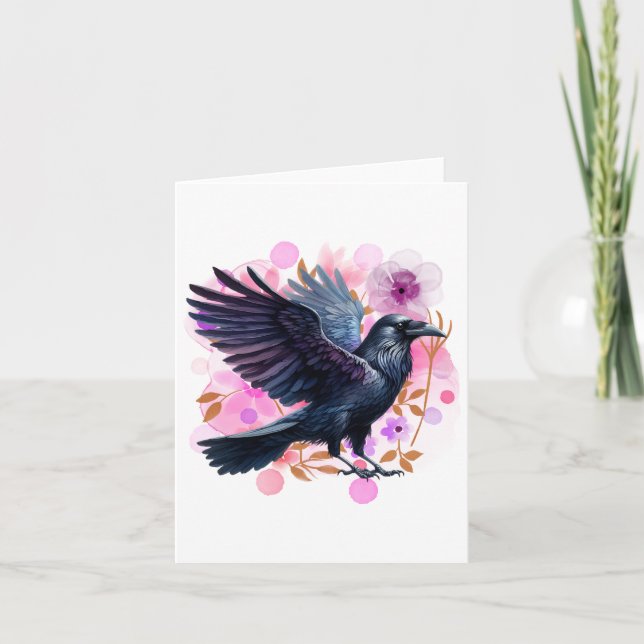 Watercolor Raven Blank (Anverso)