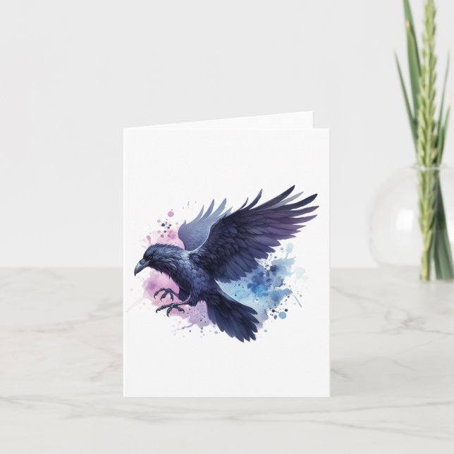 Watercolor Raven Blank (Anverso)
