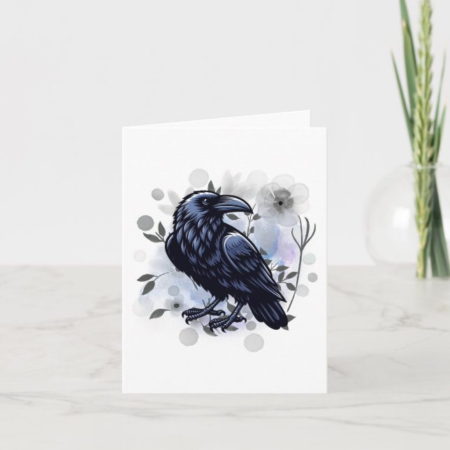 Watercolor Raven Blank (Anverso)