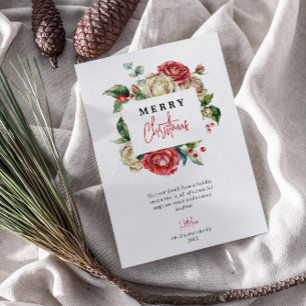 Watercolor Red Floral Berries Moda Feliz Navidad