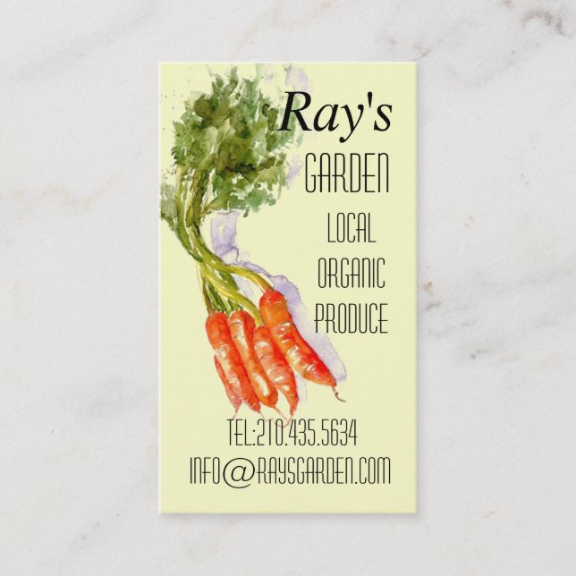 Watercolor Restaurant Produce Tarjeta De Entrega (Anverso)
