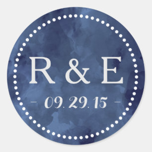 Watercolor Romance Wedding Favor Pegatinas