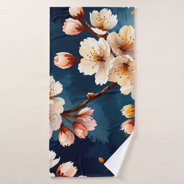 Watercolor Sakura Dreams (Toalla de baño)