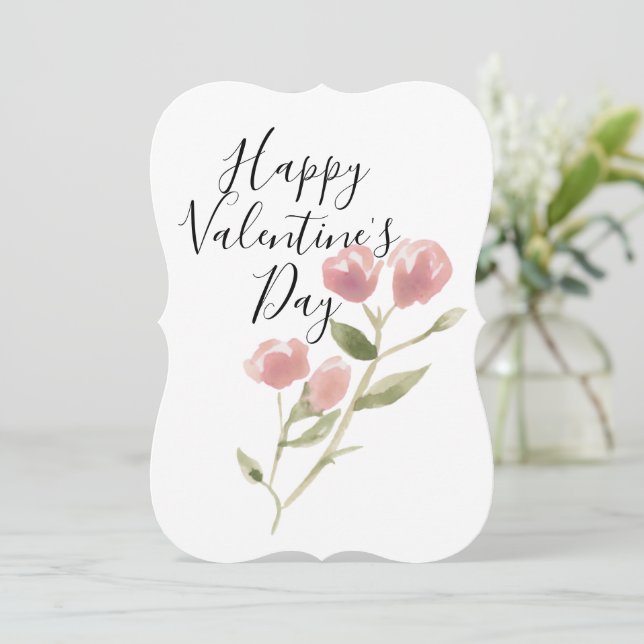 Watercolor San Valentín, tarjeta personalizada (Anverso de pie)