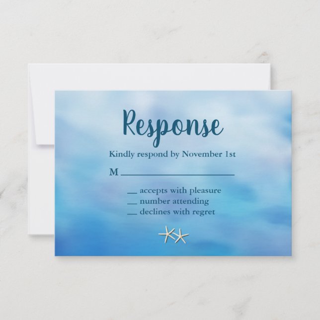 Watercolor Sandy Toes RSVP starfish (Anverso)