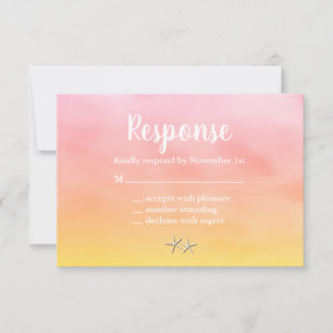 Watercolor Sandy Toes RSVP sunset
