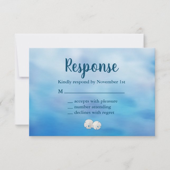 Watercolor Sandy Toes RSVP y dólares (Anverso)