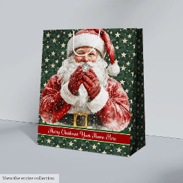 Watercolor Santa Claus Personalizado de la bolsa d