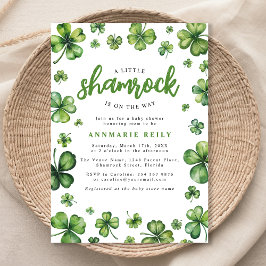 Watercolor Shamrock Bebé Ducha Invitación
