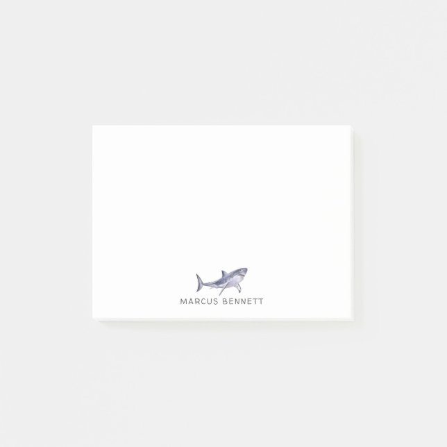 Watercolor Shark Personalizado Post, Notas (Anverso)