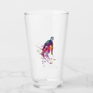watercolor skier