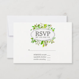 Watercolor Spring Foliage Wedding RSVP